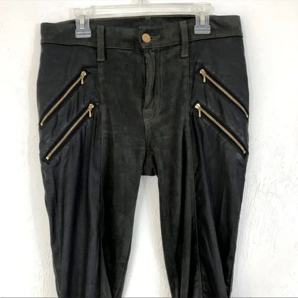 7 for all mankind faux leather & suede jegging pants - Picture 5 of 9
